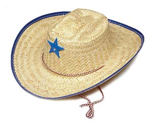 Gunslinger Boys Straw Western, Front Star, 3-6years - Summer Hats